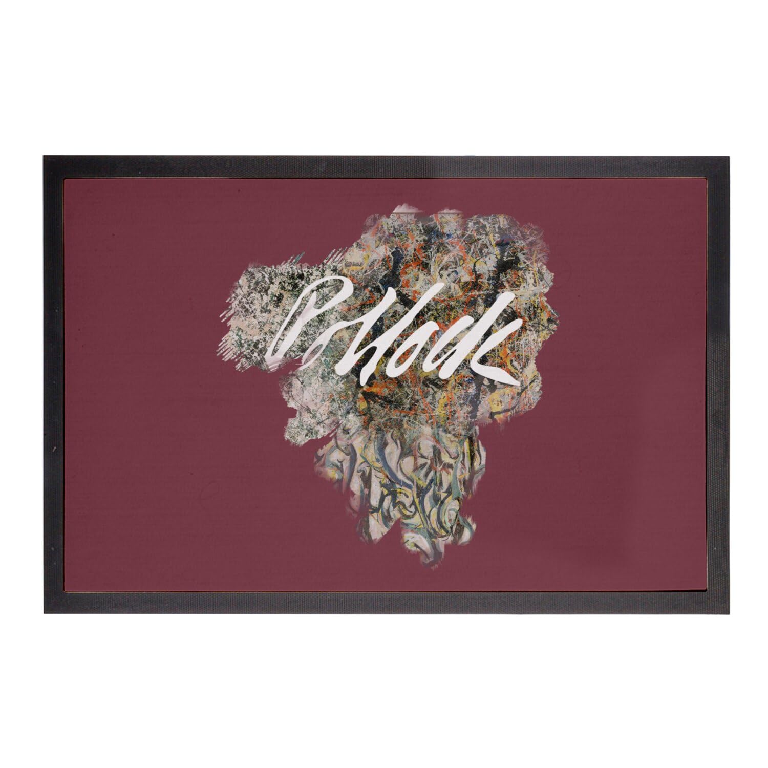 Paillasson rouge Pollock 75x50cm tapis d'entrée signature d'artiste