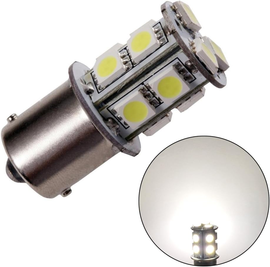 GRV Ba15s 1156 1141 High Power Car LED Bulb 13-5050SMD DC12V Cool White Pack of 10