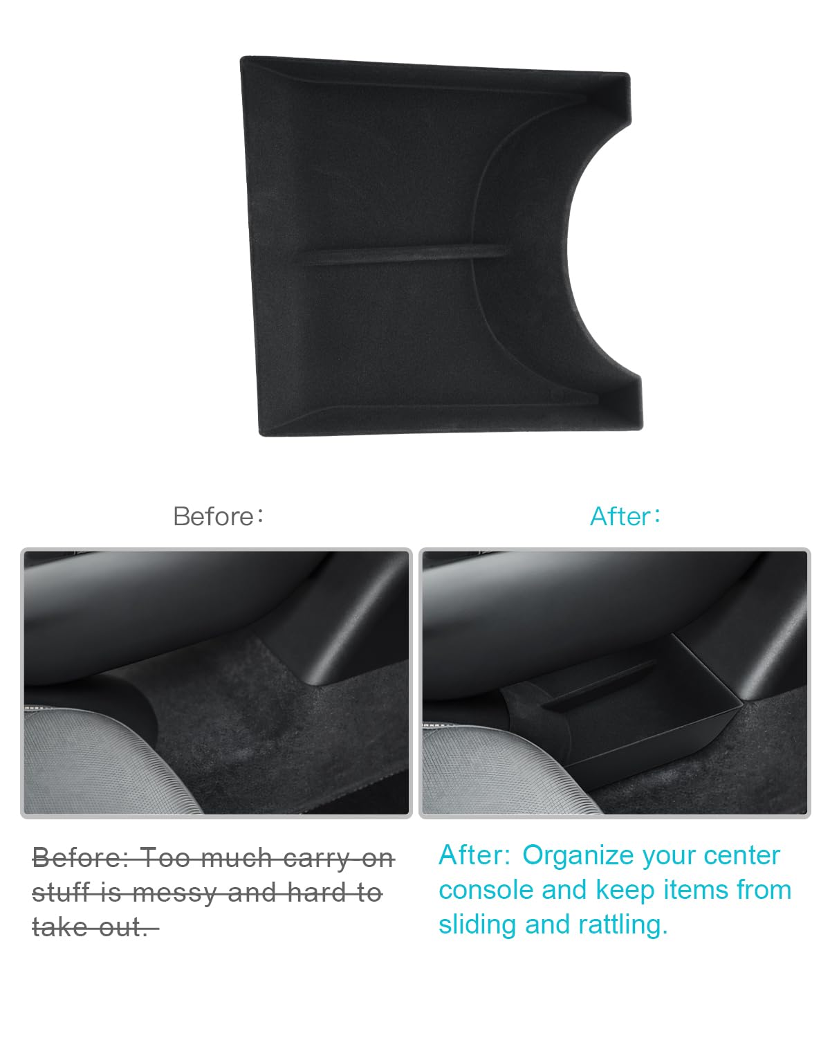 CDEFG Compatible avec Cupra Tavascan 2025 2026 Console centrale Boîte à gants Boîte de rangement pour console centrale de voiture Plateau Tavascan VZ Accessoires (flocage)
