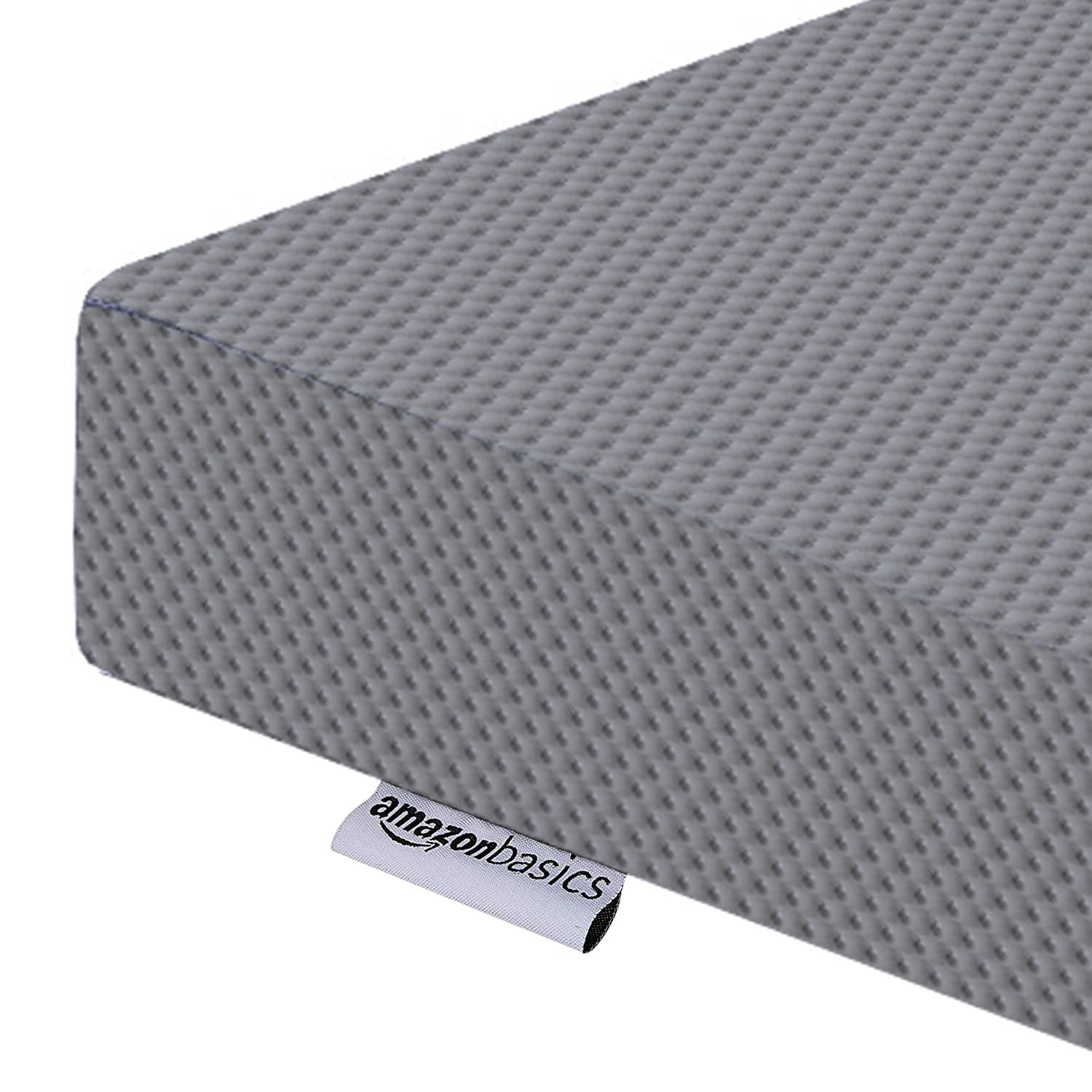 Amazon Basics Materasso pieghevole per ospiti 120 x 195 x 10 cm in memory foam, Medio, Grigio