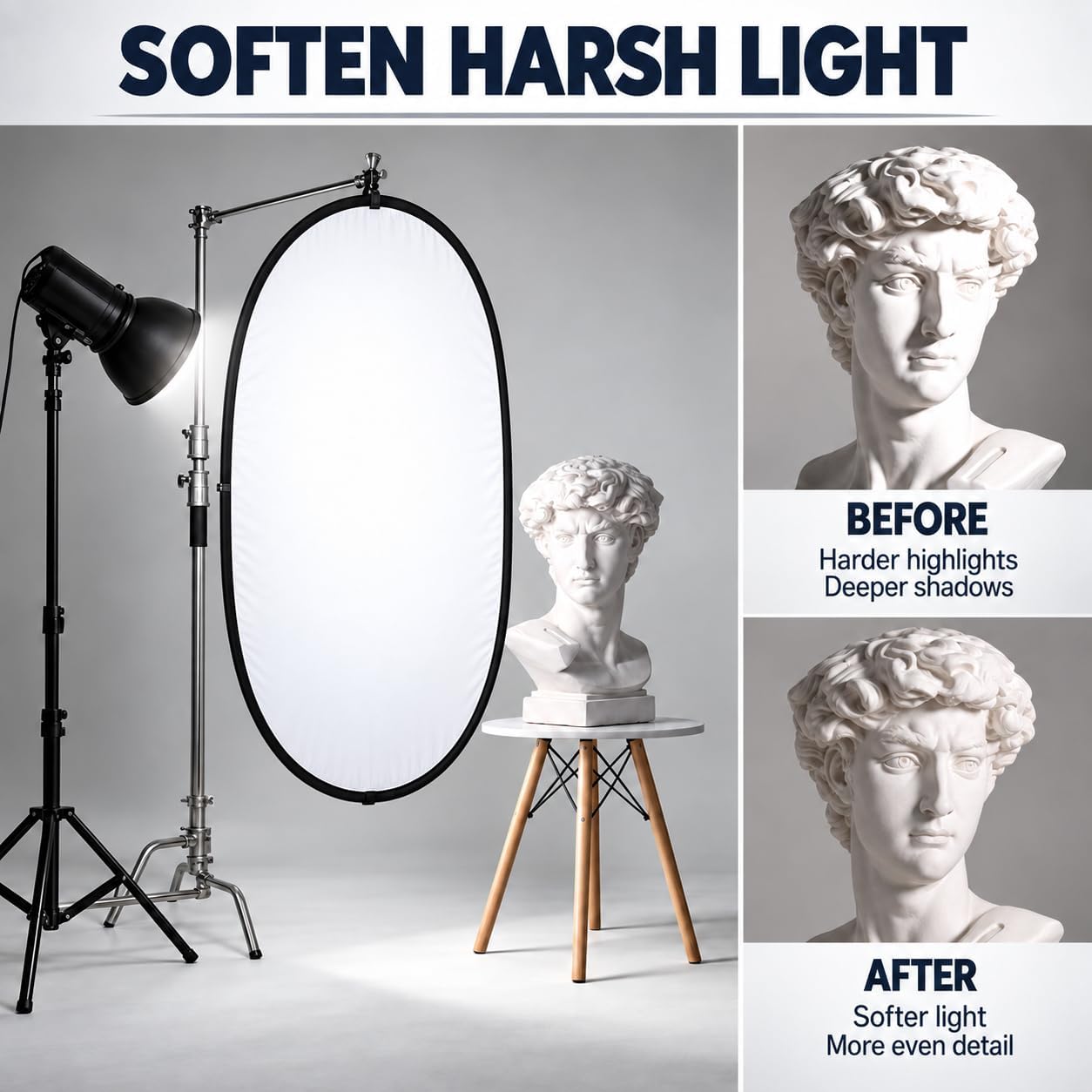 Light Diffuser Sheet,Foldable Reflector Photography 35x47in Soft Even Lighting Product Photography, Video Recording, Studio and Outdoor Lighting, Includes Carrying Bag