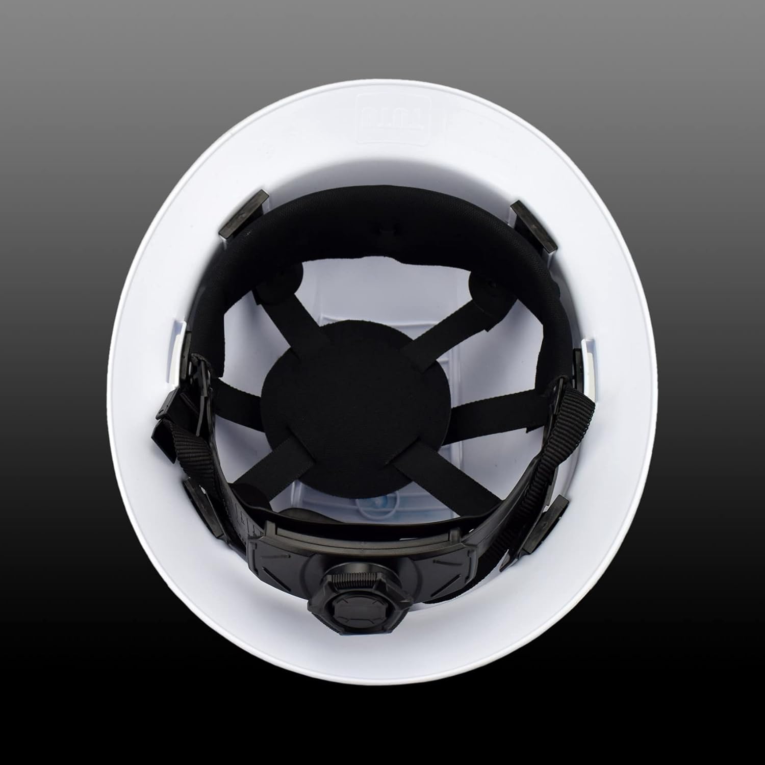 HDPE Hydro Dipped Full Brim Hard Hat with Fas-trac Suspension (White & Silver)