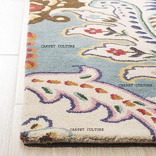 Image of Carpet Mahal Handmade Handwoven Tufted Made of 100% Soft Blended Wool Export Quality Carpets with 1 Inch Thickness (5x7 Feet) Color Multi