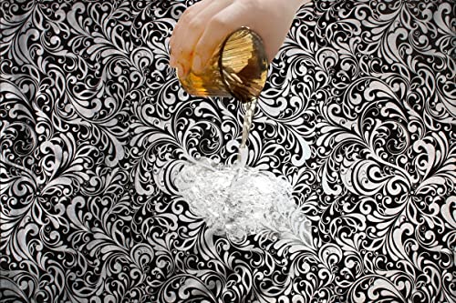 Image of The Furnishing Tree PVC Waterproof Microwave Oven Cover Compatible for Morphy Richards 20 L Solo 20MS Floral Pattern Black