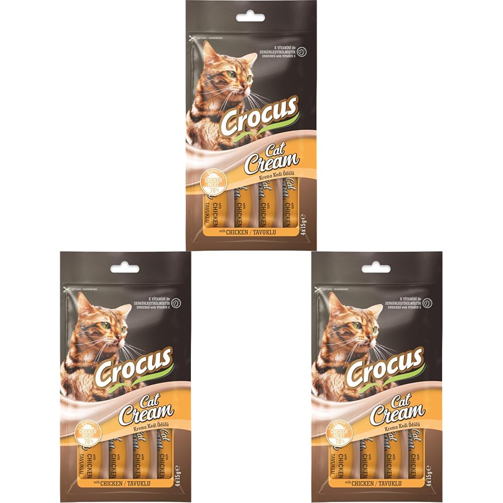 Crocus Tavuklu Krema Kedi Ödülü 4X15G (3 paketi)