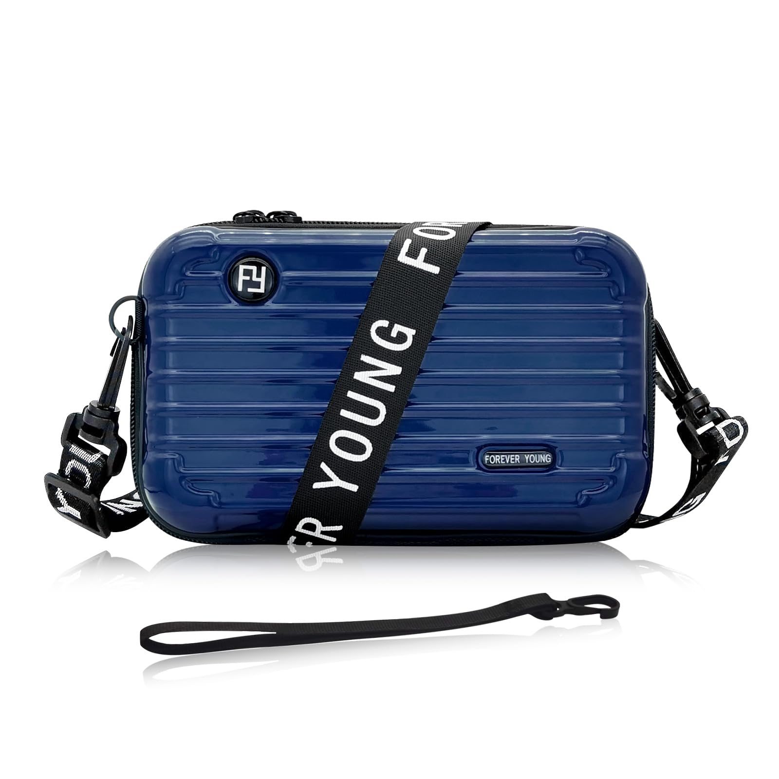 Mini Suitcase Crossbody Bag, Plastic Mini Suitcase Bag Suitcase Purses Stylish Suitcase Cosmetic Bag with 2 Straps