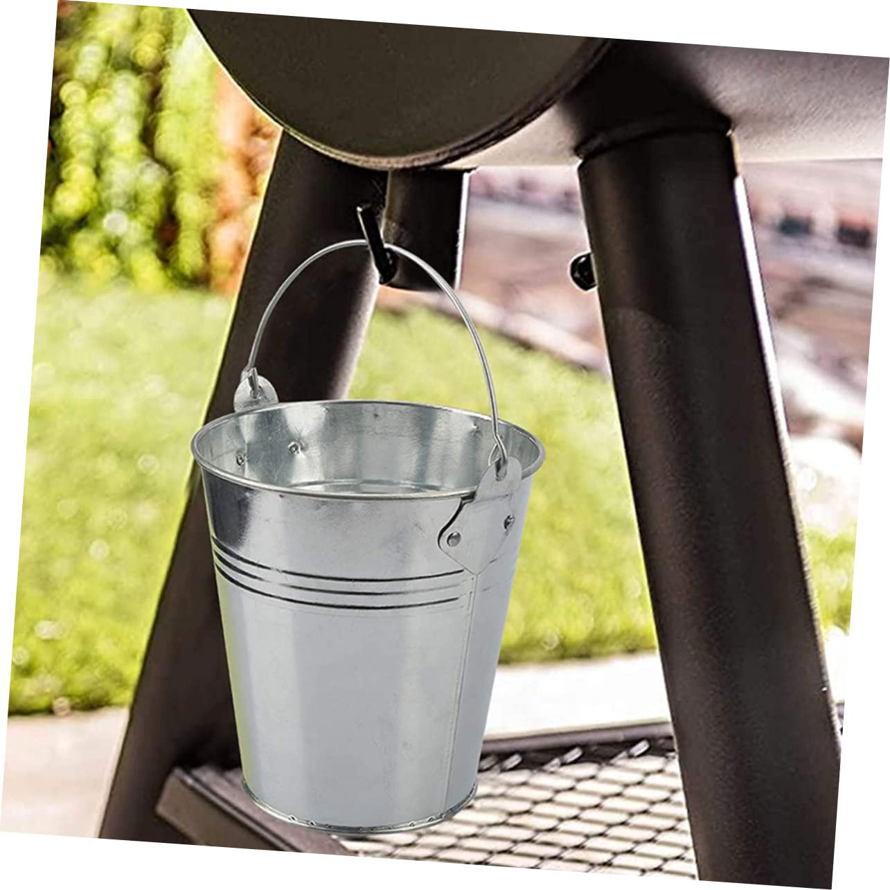 Milisten Seau Récupérateur de Graisse pour Barbecue, 10 Pièces, Fer Argenté