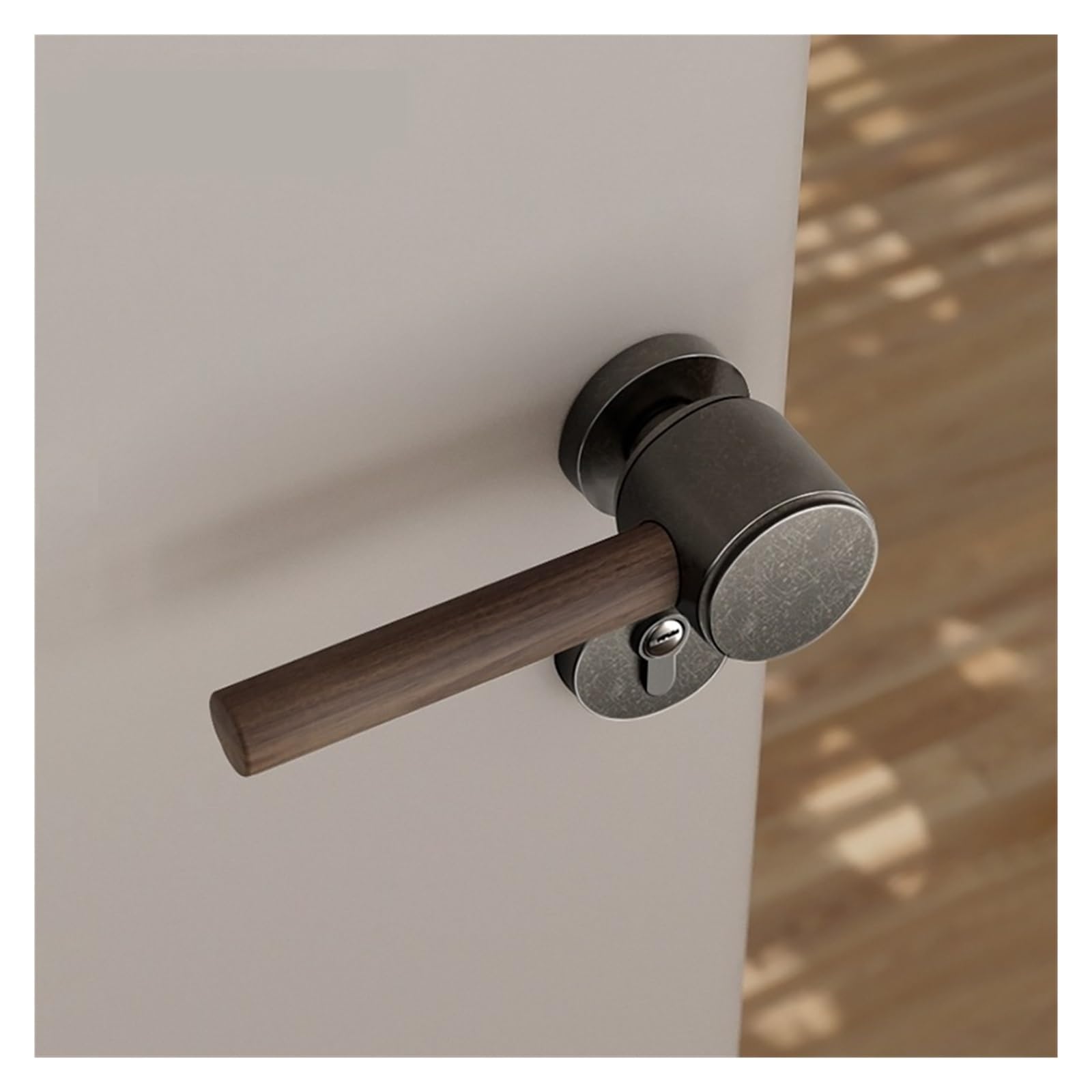 Serrure de porte en noyer chinois gris pour rénovation intérieure de maison