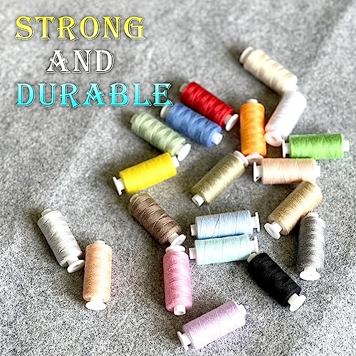 20 colores de hilo de poliéster para coser, 120 yds cada uno miniatura 4