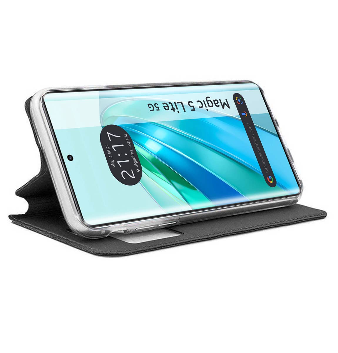 Custodia a libro con finestra per Huawei Honor Magic 5 Lite 5G Colore Nero