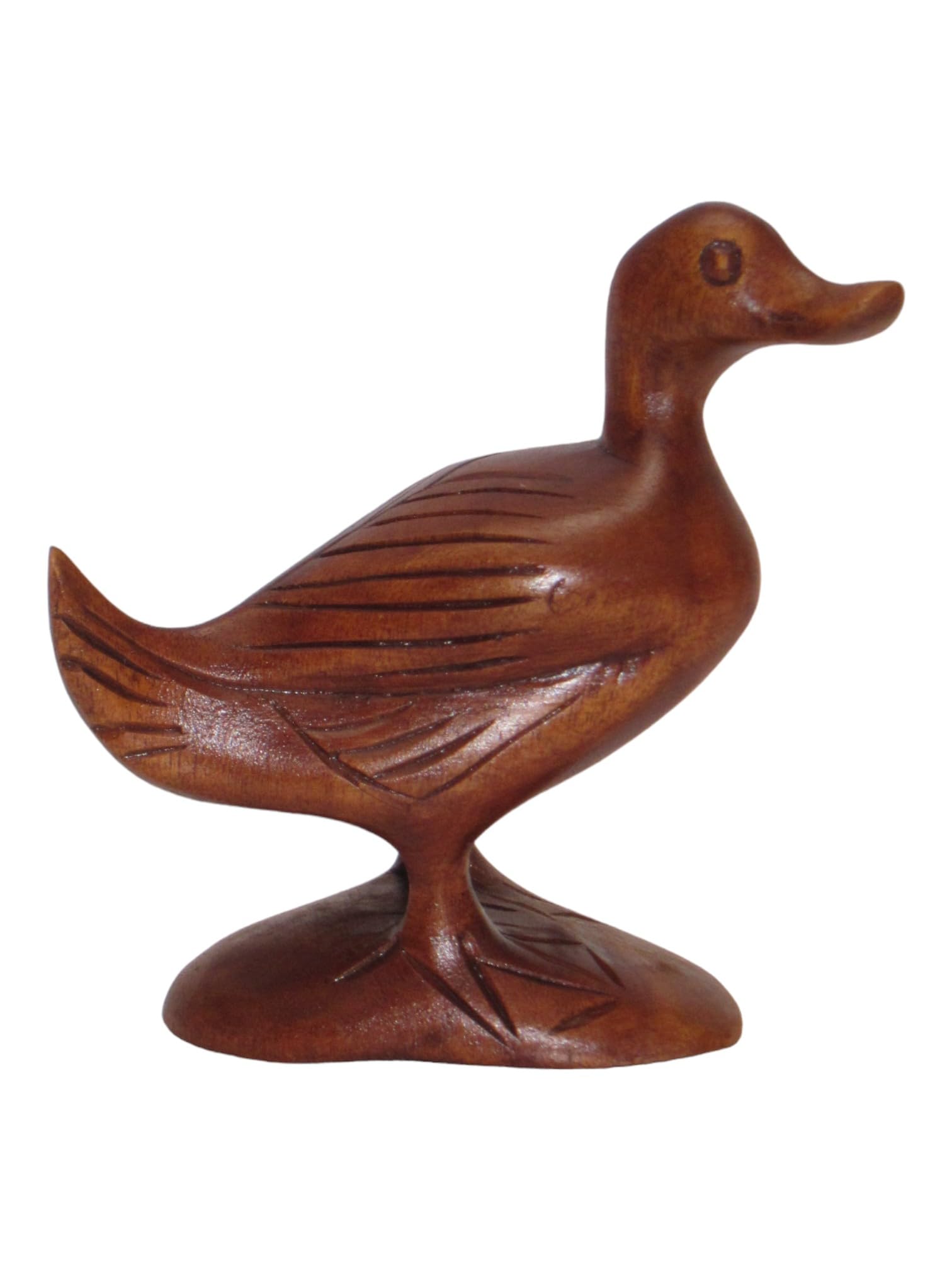 Brave Wings Hand Carved Wooden Animal Duck ~ Duck 11Cm High ~ Ornament Sculpture Figurine Statue Unique Table Decoration Home Decor ~ 5400