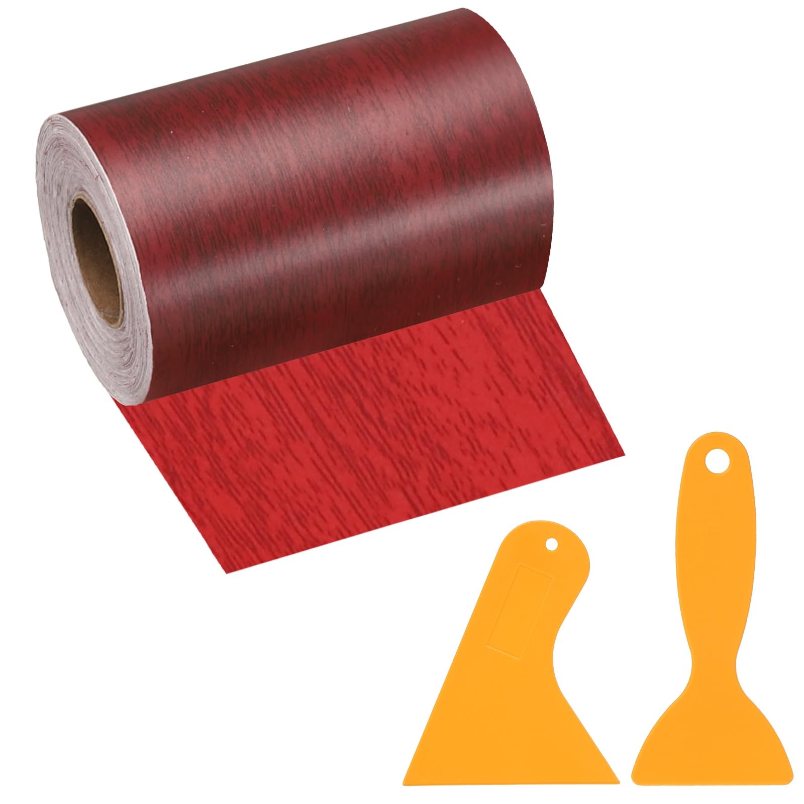 PATIKIL Wood Grain Repair Tape, 3" x 33' Self Adhesive Realistic Wood Tape with Scraper Durable Repair Patch for Furniture Floor Window Door Table DIY Home Decor, Walnut