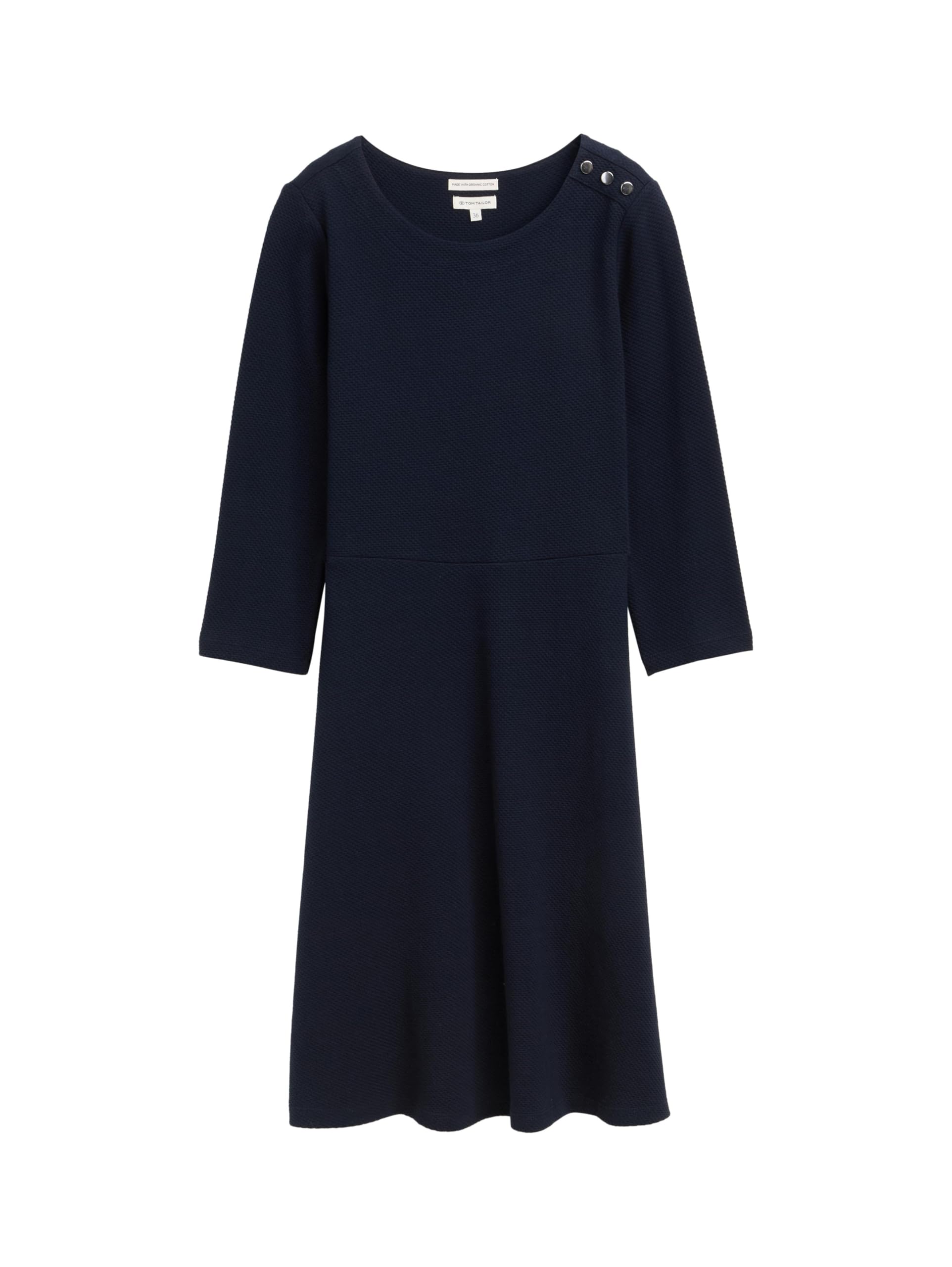 TOM TAILOR Damen 1047646 Jerseykleid mit Knopf-Details