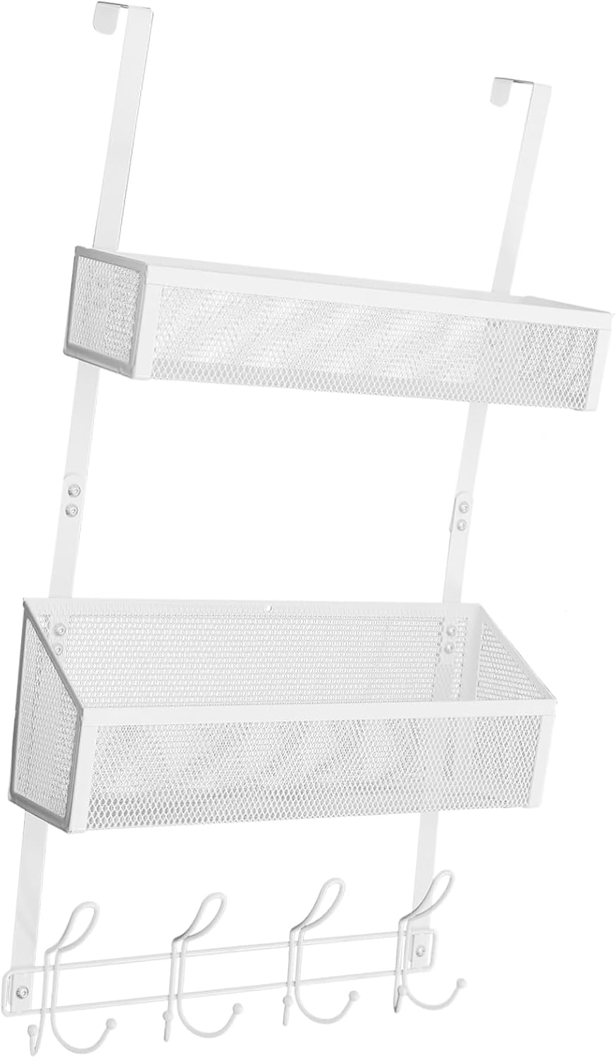 PRETYZOOM Door Storage Rack Hanging over The Door Organizer Shelf Mesh Basket Hooks Easy Install Large Capacity