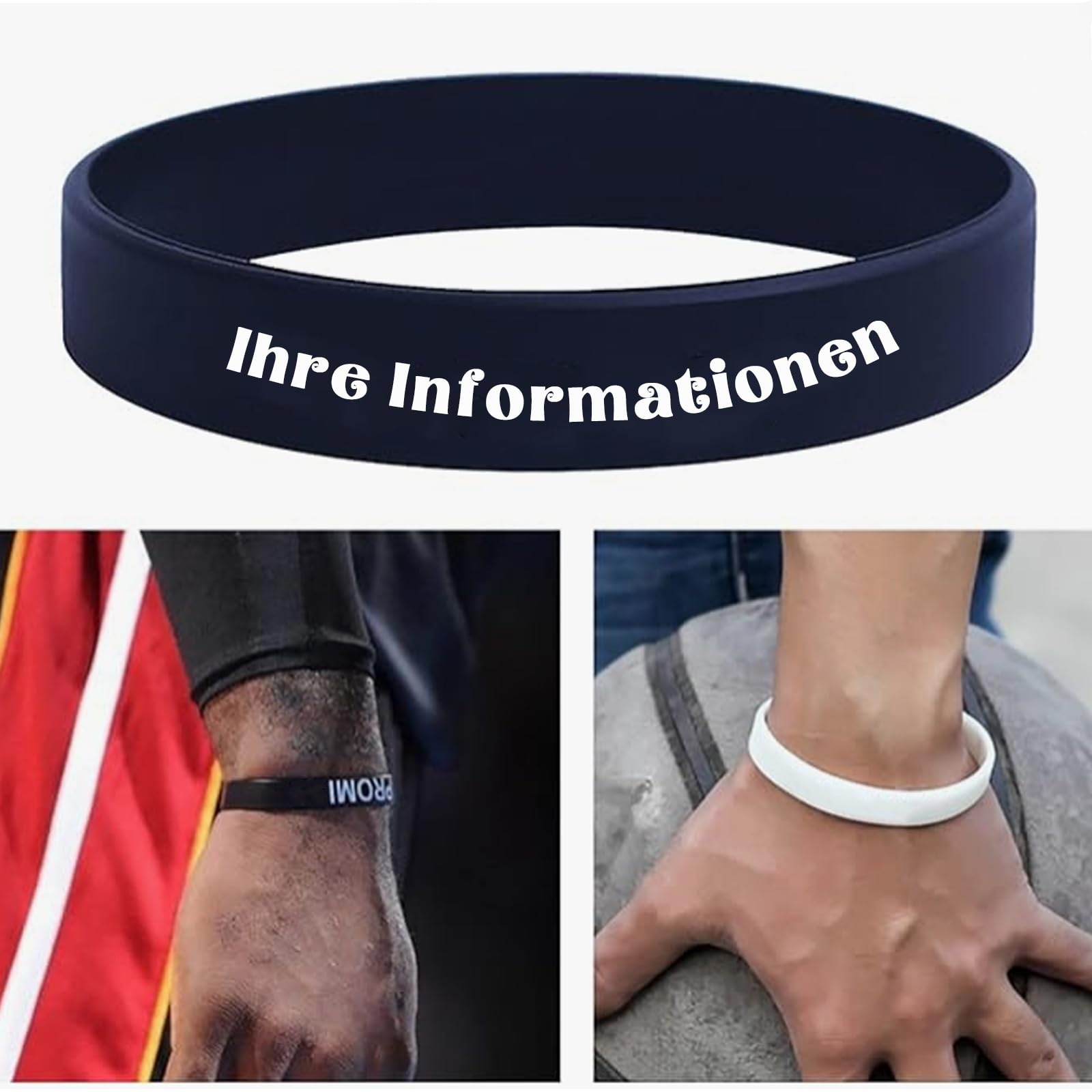 Bracciale in Silicone Personalizzato, Bracciale in Gomma Personalizzato, Bracciale Elastico per Eventi Personalizzato, Stile Silicone,Gomma Feste Braccialetti,Silicone WristbandsStile Unisex, Regalo p