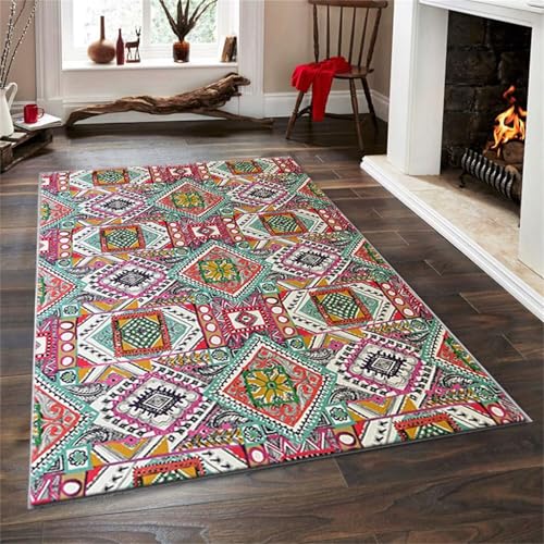 SUNYRDSM Alfombras De Exterior Alfombra Habitación Matrimonio El Estampado geométrico Colorido es Suave y Decorativo Pero Duradero. 60X100CM