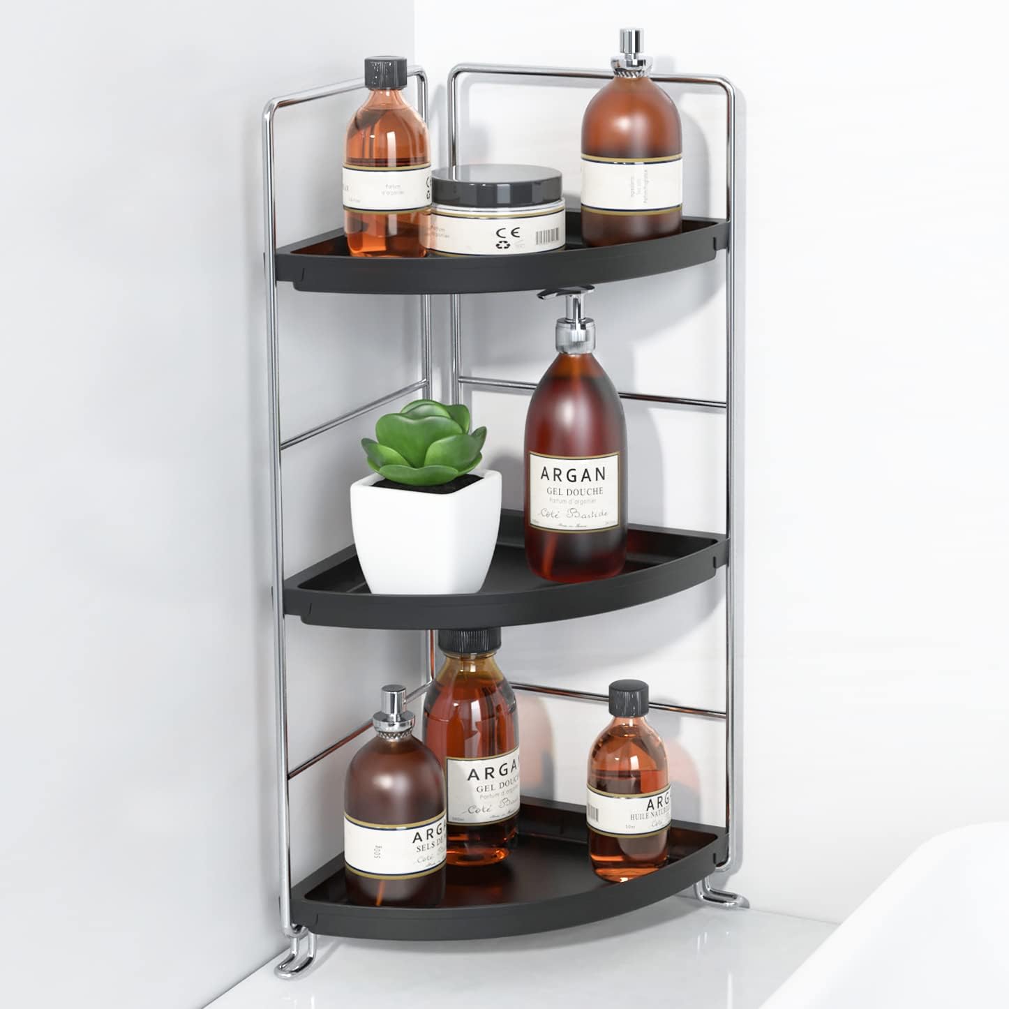 Amazon.com: NLBTW 3 Tier Corner Bathroom Organizer Countertop, Bathroom ...