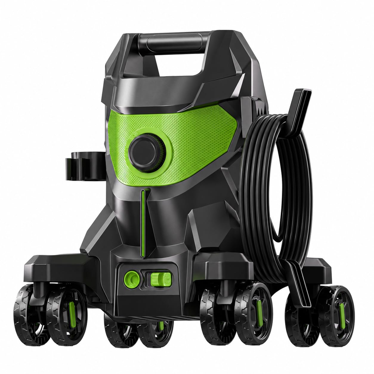 26New ETOOLAB Pressure Washer 2000W, 4 Lockable Wheels, 345 Bar Max, 680L/H Power Washer, 4 Spray Nozzles & Foam Cannon, for Cars, Driveways, Patios, Fences, Garden & Home Cleaning