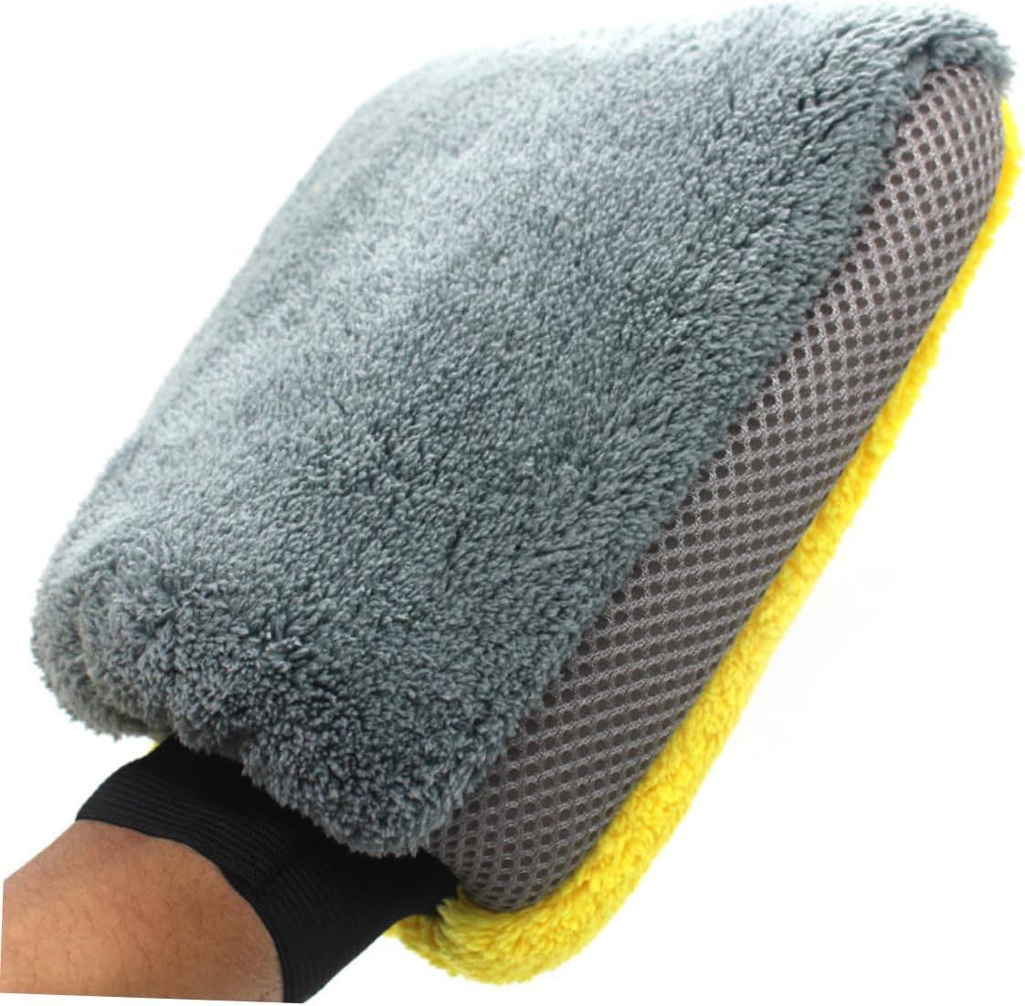 DECHOUS Double-Sided Coral Fleece Waterproof Car Wash Mitt Winter Microfiber Cleaning Gloves for Auto Detailing Car Washing Fashionable Functional