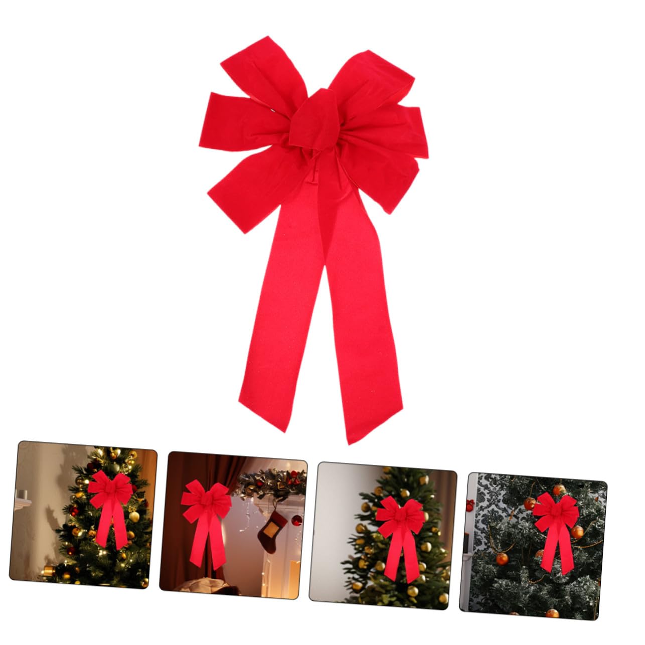 10 Piezas Lazos de Terciopelo Rojos Decorativos para Guirnaldas y Árbol Accesorios Elegantes para Interiores y Exteriores Bodas y Fiestas