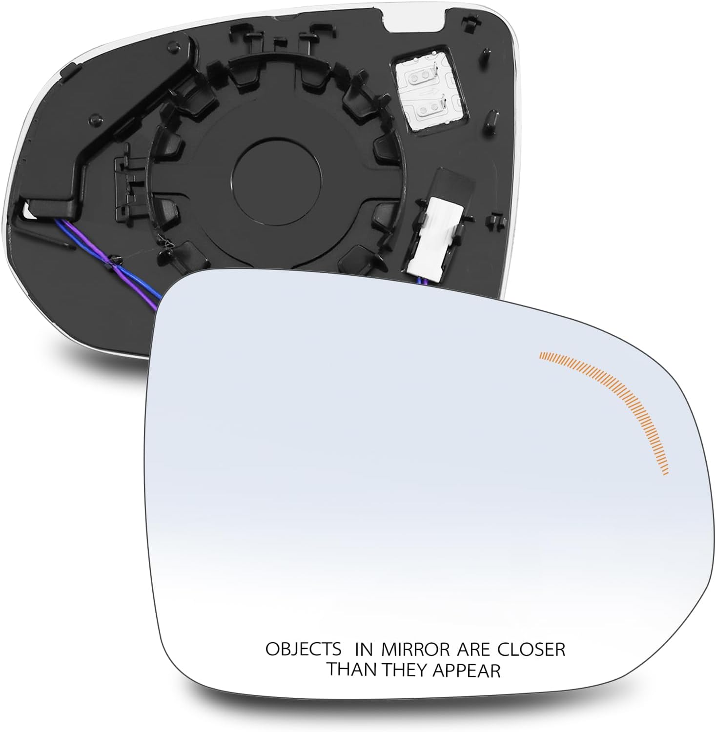 Passenger Side Mirror Glass Replacement for Volvo Vehicles - 2018-2025 XC60, 2017-2025 V90 Cross Country, with Heated/Blind Spot Detection, without Auto Dimming, Replace# 314626714, VO132510