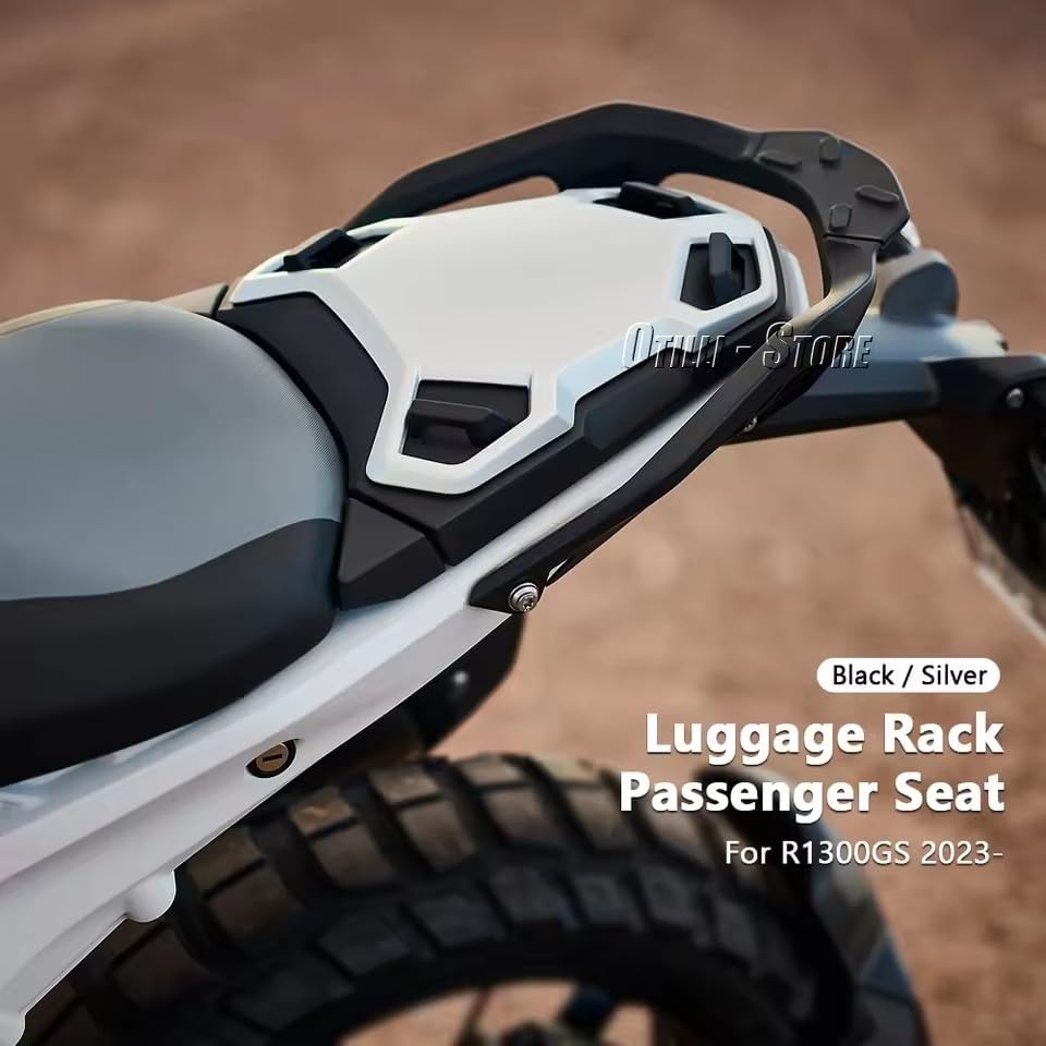 R1300GS Rear Seat Cover Pillion Passenger Seat Back Cover Fairing Cowl Luggage Rack for BMW R 1300 GS 1300GS 2023 2024 2025 (Silver)