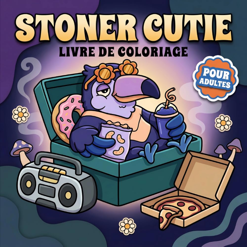 Livre De Coloriage Stoner Cutie: Dessins D’Animaux Fantaisistes Aux Ambiances Douces Et Rêveuses Pour Des Instants Créatifs Pleins De Calme