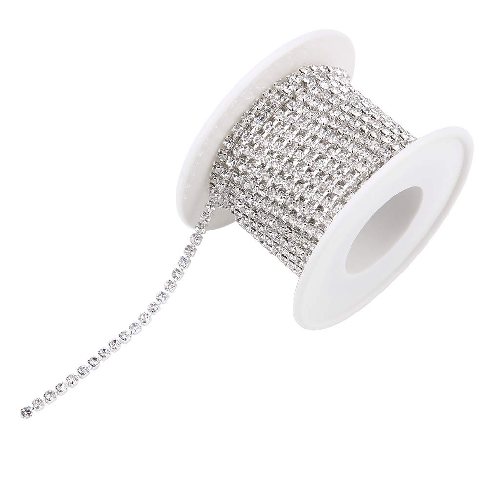 Qualité A ++ 6 MM SS28 1 m Cristal Strass Diamants Chaîne À Maillons Fins En Argent Pour La Décoration De Costumes Robe De Soirée Décoration De Mariage - France