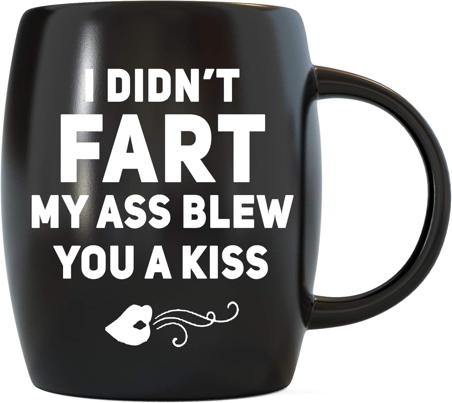 16oz Funny Dad Mugs for Fathers Day I Didn't Fart My Ass Blew You Kiss Christmas Birthday Novelty Gag Gifts Idea for World's Best Brother Uncle Grandpa Boyfriend Coffee Mug Tea Cup