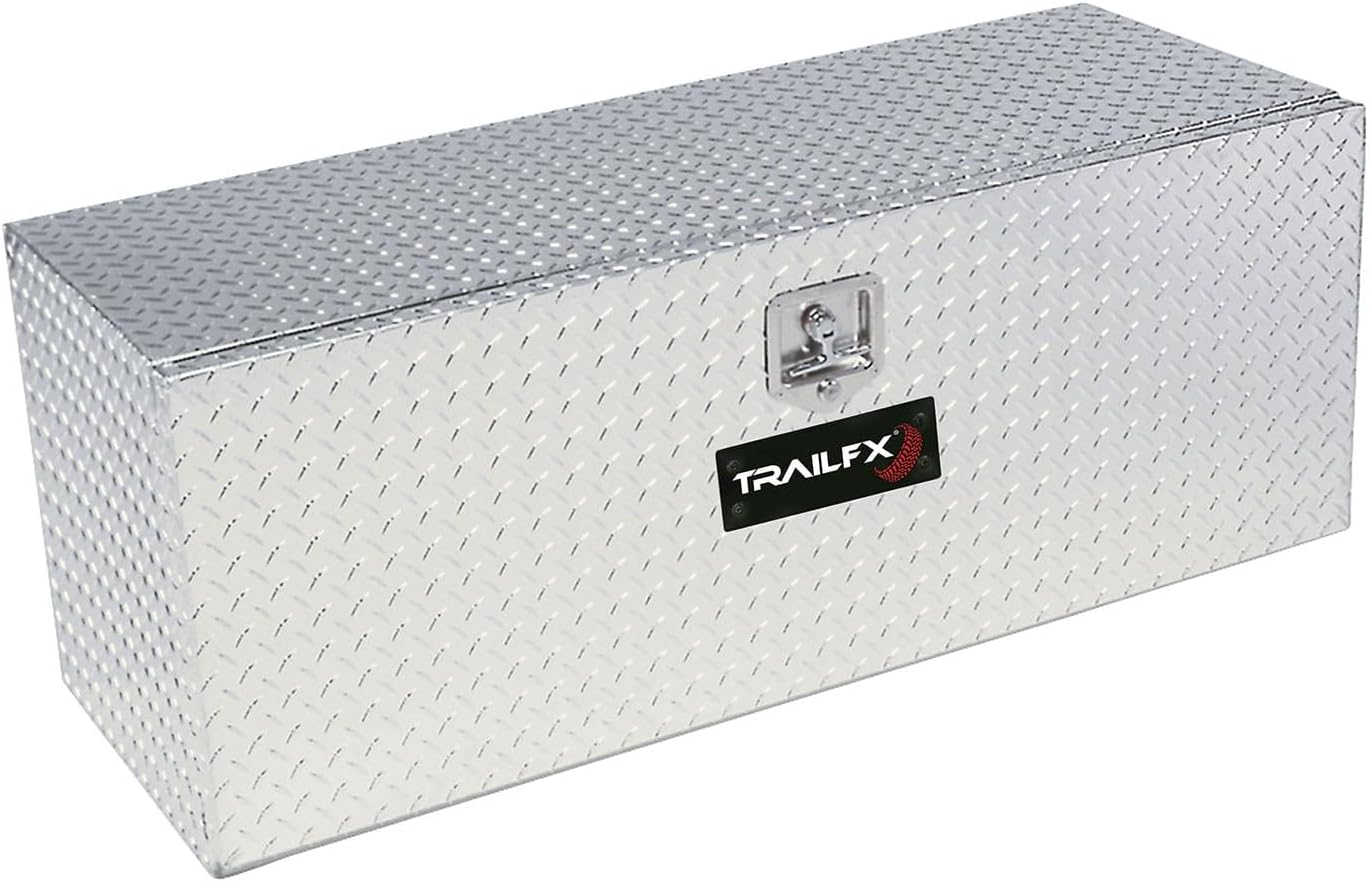TrailFX Truck Bed Tool Box Single Lid Underbody Polished 16-Gauge Diamond Tread Aluminum 6.8 Cubic Foot 36" Length 17-1/2" Width 18" Height Bright Finish TrailFX 190361
