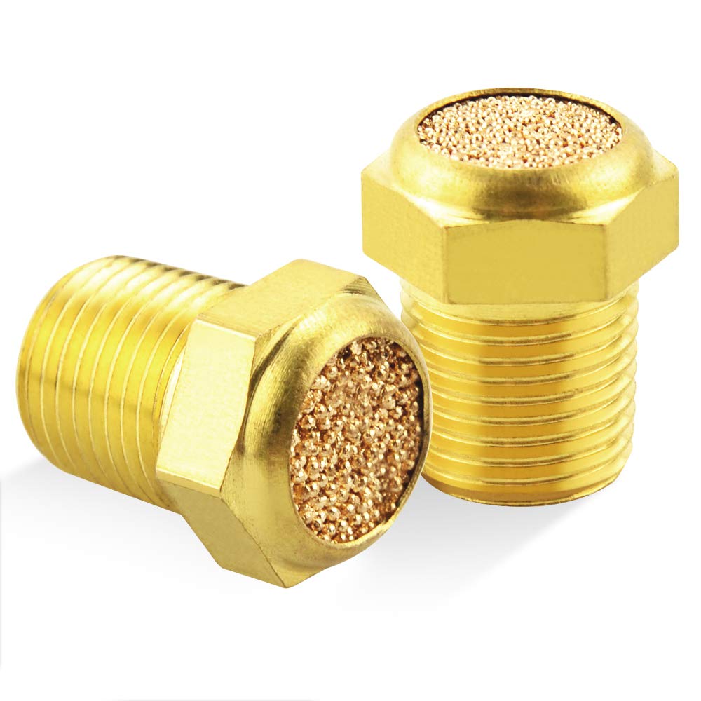 TAILONZ PNEUMATIC 1/4 Inch NPT Air Pneumatic Flow Control Mufflers, Sintered Bronze Exhaust Muffler Brass Body Protruding (Pack of 10) — Amazon image 8