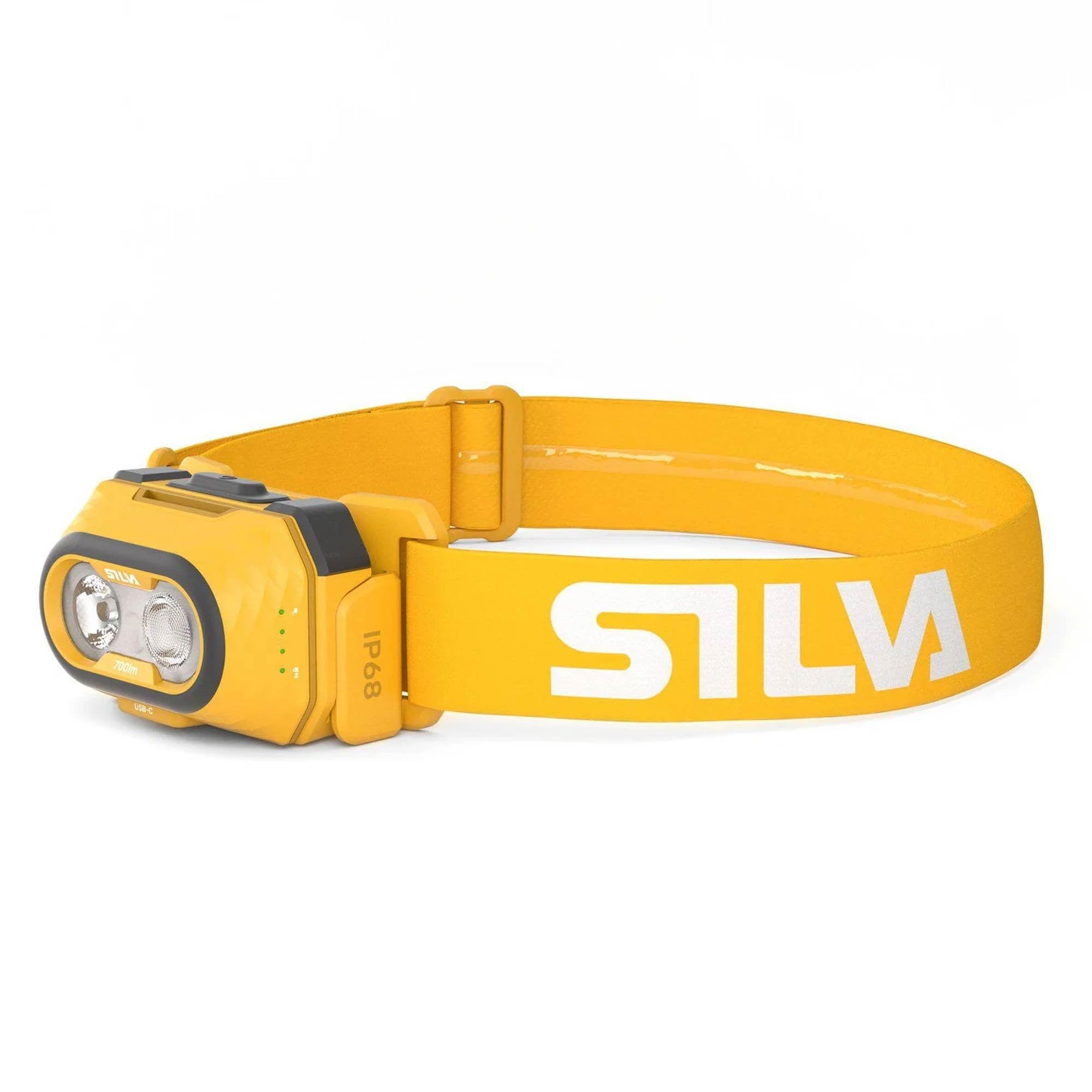 Silva Lampe frontale alimentée par piles - USB-C rechargeable - Découvrez hybride - 500 lumens - 3 niveaux de luminosité - LED blanches, rouges et oranges - Indicateur de batterie - Lampe frontale