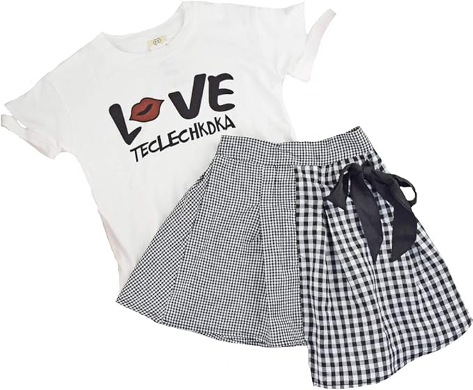 Amazon 0148 Marchen Rose Love Tシャツ アシンメトリースカート 2点セット 女の子 ガール Js 保育園 幼稚園 小学生 可愛い おしゃれ おでかけ 姉妹コーデ リンクコーデ 春 夏 秋 90 100 110 1 130 Tシャツ カットソー 通販