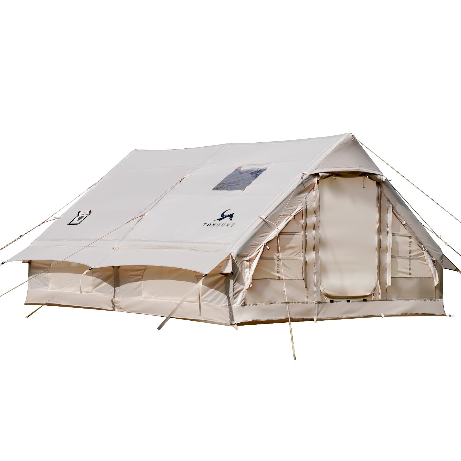TOMOUNT Tente gonflable 300D étanche en polyester pour 8 personnes Facile à installer avec sac de rangement et pompe à air Tente de camping pour l'extérieur, le camping, la randonnée, les festivals