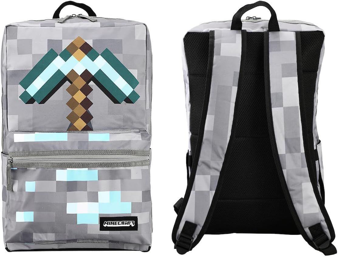Minecraft Axe Print Gray Backpack