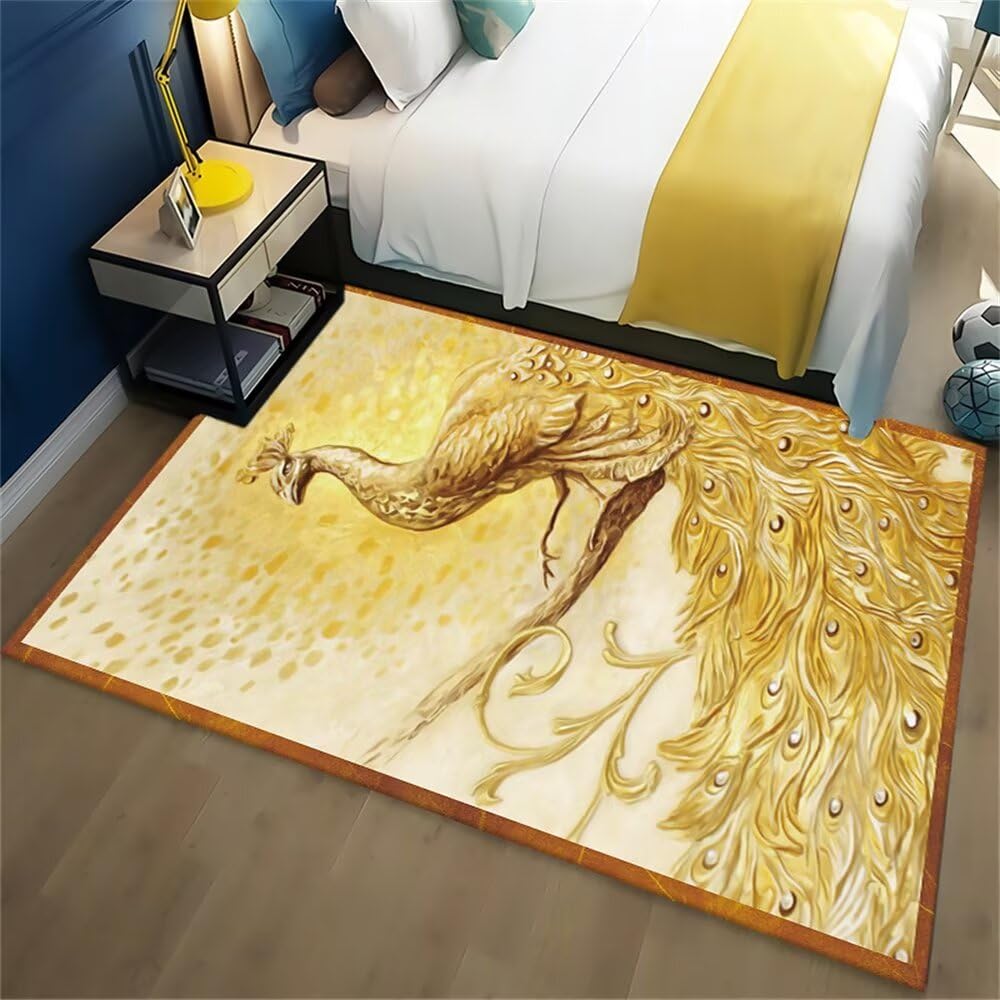 Tapis enfant chambre fille jaune crème 100x150cm lavable