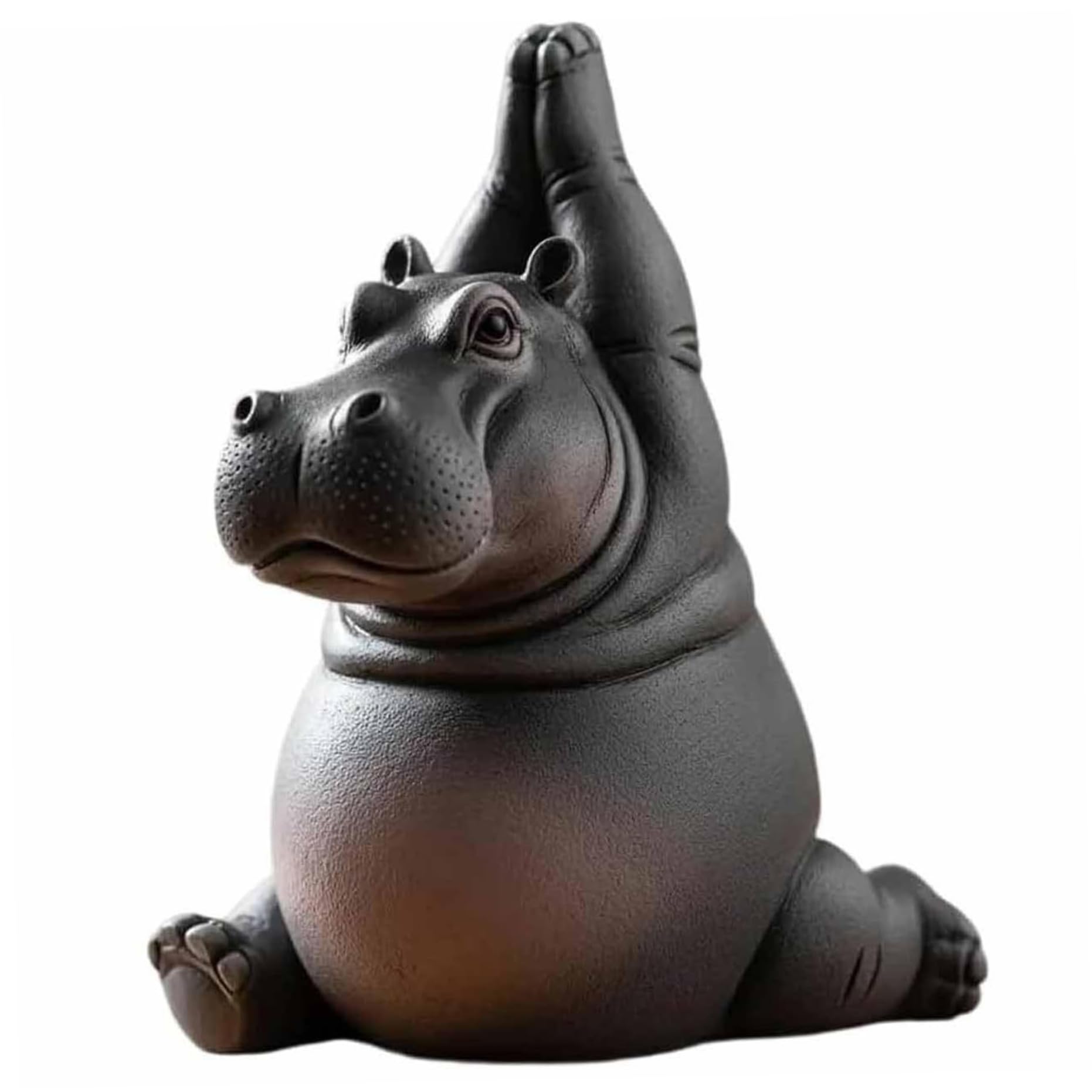 Neptuiby Hippo Figurine, Yoga Master Hippo Figurine - Playful Resin Statue, Funny Yoga Decor for Desk & Home, Style1.