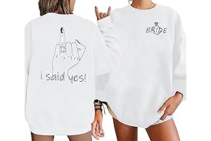 Bride Sweatshirt Bride Women Bachelorette Party Sweatshirt I Say Yes Graphic Shirt...