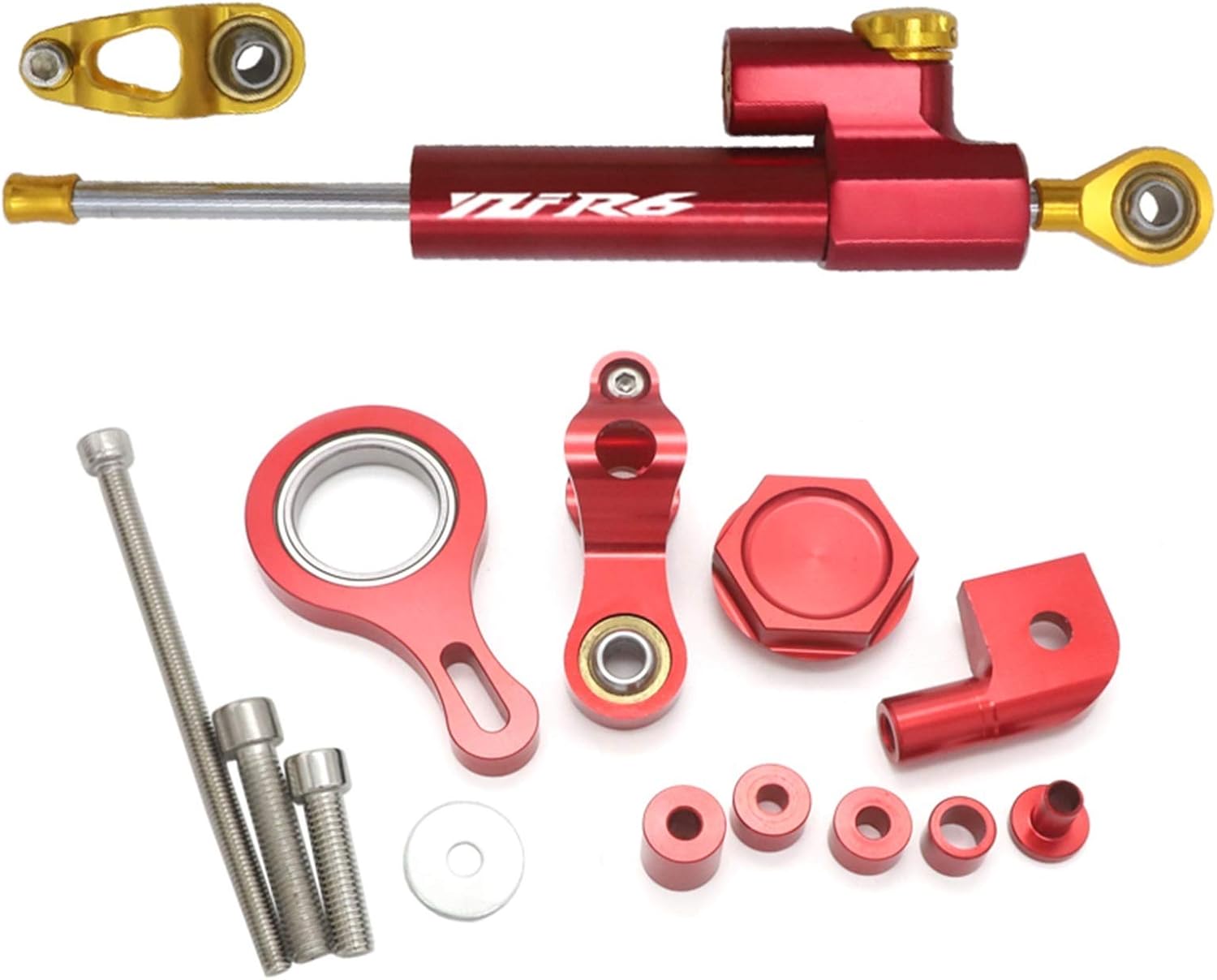 Motorcycle CNC Steering Damper Stabilizer Bracket For YAMAHA YZF R6 Mounting Kit(Black support)