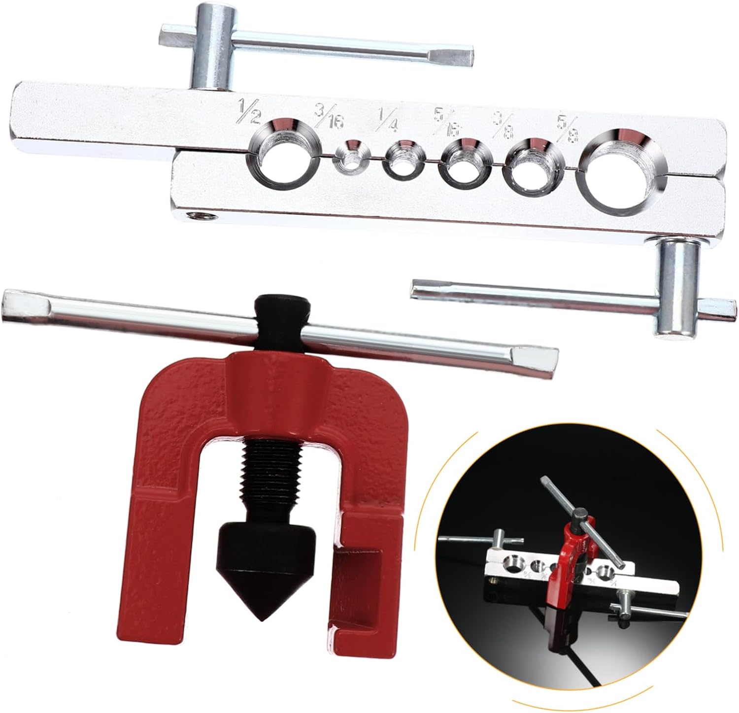 Cabilock 45Degree Heavy Duty Flaring Tool for Eccentric Cone for Refrigeration Gas and Brake Line Applications