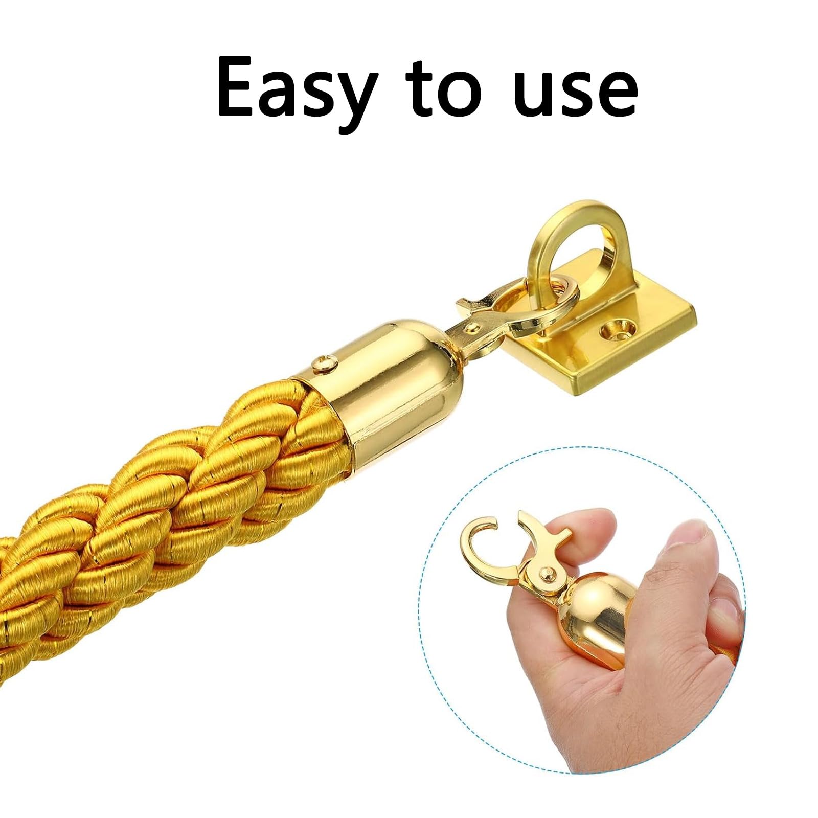 Queue - Cuerda BeHemp de 2 metros para cuerda CrowControl para eventos VIP Line Guidance & h