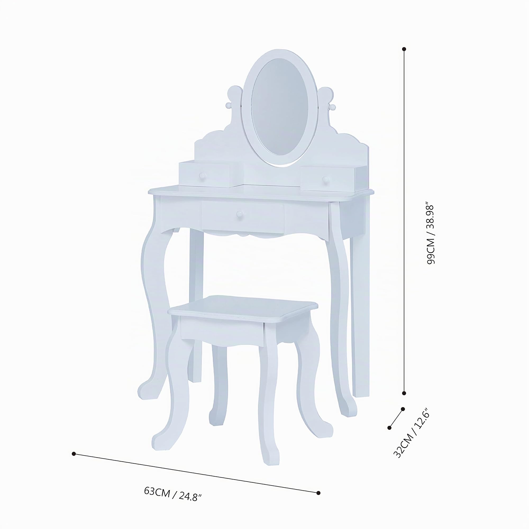 Fantasy Fields Coiffeuse Raiponce Enfant Fille avec Miroir et Tabouret TD-12851B