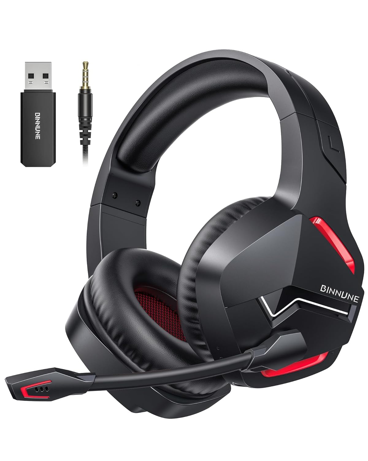 BINNUNE Wireless Gaming Headset with Microphone for PC PS4 PS5