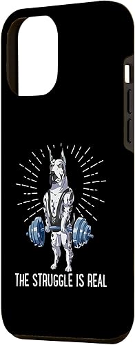 Miniatura 2 de iPhone 13 Pro Max Struggle Is Real Dogo Argentino Deadlift Fitness Case