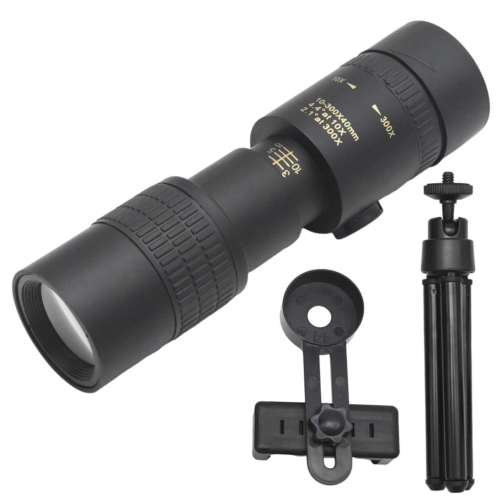 Hoypeyfiy Monocolo impermeabile 10-30x40 IP66 con supporto per telefono, lente FMC per la massima trasmissione della luce, ideale per bird watching, viaggi ed eventi sportivi