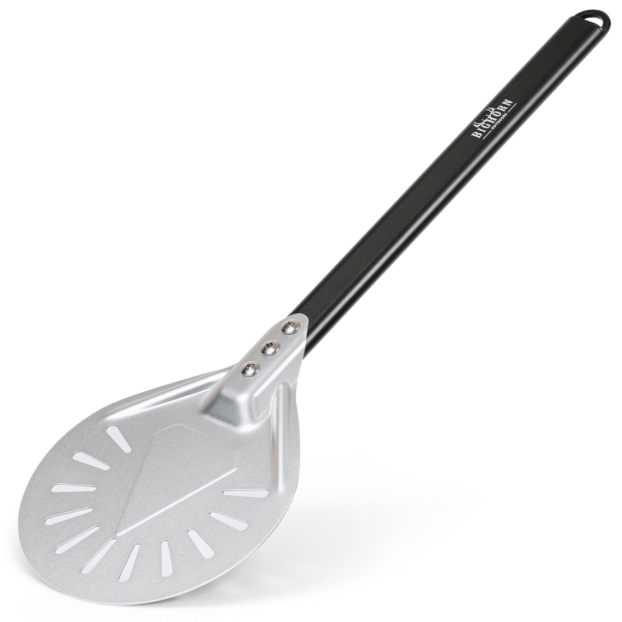 BIG HORN OUTDOORS Pizza Peel - 7-Inch Pizza Turning Peel with Non-Stick Anodized Aluminum for Effortless Pizza Turning&Baked - Perfect Pizza Oven Accessories