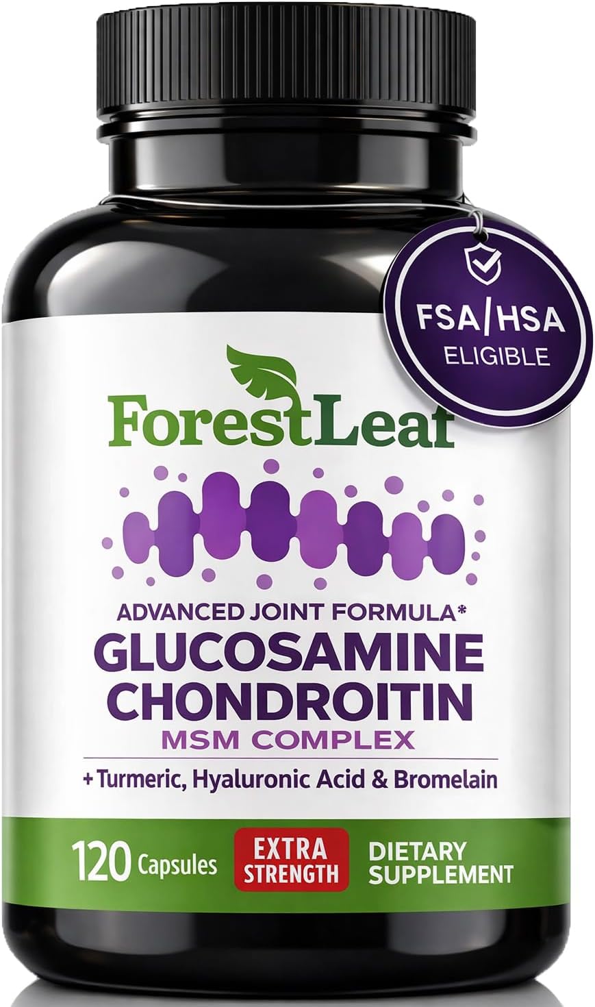 ForestLeaf Glucosamine Chondroitin MSM Joint Supplement Complex – 1200mg – 120 Caps