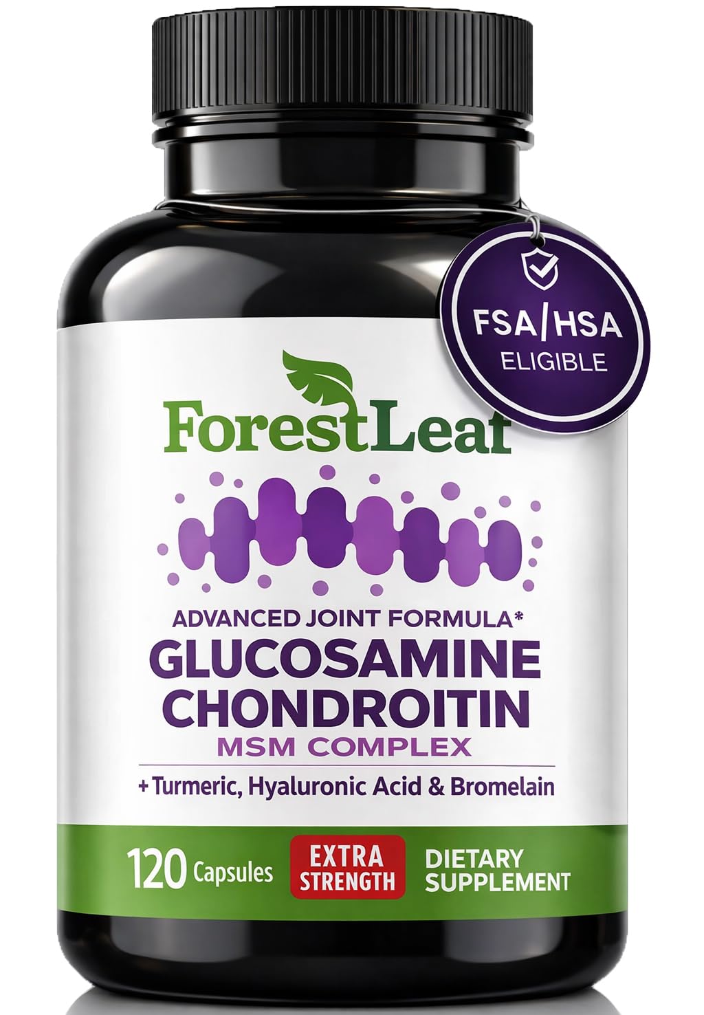 Glucosamine Chondroitin MSM Joint Supplement Complex - 1200mg - 120 Caps
