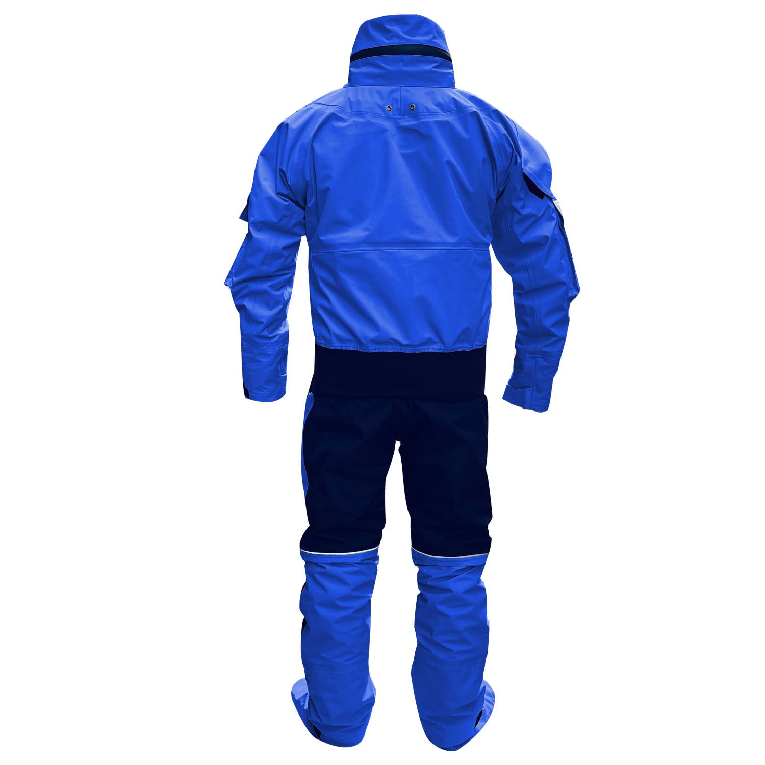Dry Suits for Men in Cold Water Water Rescue Suit with Detachable Hood for Whitewater Canyoneering Kayaking Exploring (Blue, 3X-Large)