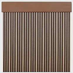 Cortina Puerta Exterior Cortinas Exterior Puerta | Material Plastico PVC y Barra Aluminio | Ideal para Terraza y Porche | Antimoscas | Marron-Beige | 210 * 90
